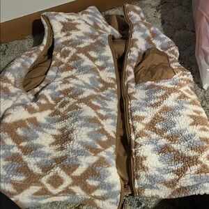 Tribal Pattern Sherpa Vest